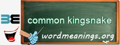 WordMeaning blackboard for common kingsnake